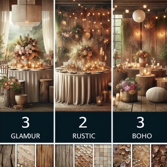 Obraz przedstawiający: Wesele w stylu glamour, rustykalnym czy boho? Jak wybrać motyw przewodni?