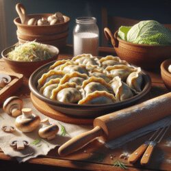 Obraz przedstawiający: Jak przygotować domowe pierogi z kapustą i grzybami?